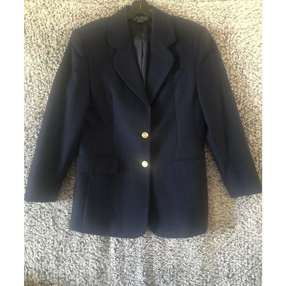 Larry Levine Womens Wool Blend Dark Grey Blazer Jacket Size 12 - Picture 11 of 11